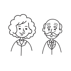 Old people black and white illustration vector image simple minimalist artwork design template
