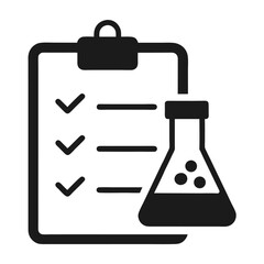 Laboratory Checklist with Flask Vector Icon