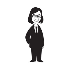 Old people black and white illustration vector image simple minimalist artwork design template
