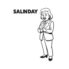 Old people black and white illustration vector image simple minimalist artwork design template
