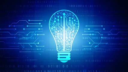 Illuminating digital concepts with a glowing circuit-board-shaped lightbulb design - Powered by Adobe