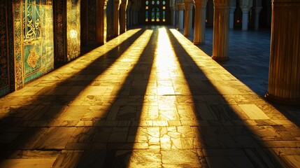 Islamic background photo. Mosque and shadows. Ramadan or kandil or laylat al-qadr or kadir gecesi or islamic background photo.
