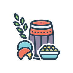 Color illustration icon for baisakhi