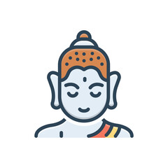 Color illustration icon for buddha purnima