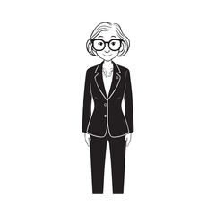 Old people black and white illustration vector image simple minimalist artwork design template
