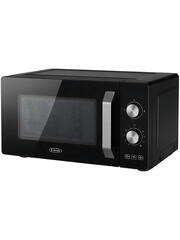 Obraz premium Modern black microwave oven with dial controls, transparent background, png.
