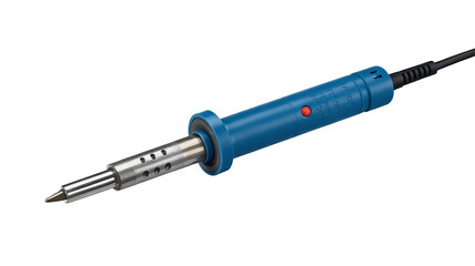 Fototapeta premium Professional soldering iron with red light isolated on white background.