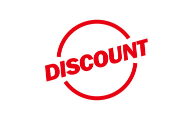 DISCOUNT - Red Rubber Stamp With text DISCOUNT 
