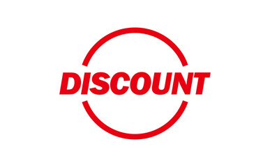 DISCOUNT - Red Rubber Stamp With text DISCOUNT 
