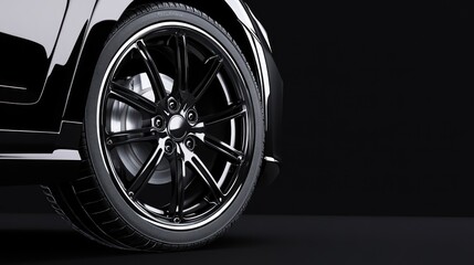 Glossy black car wheel