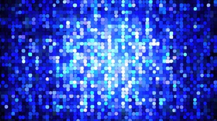 A dazzling display of shimmering blue pixels, creating a bright, textured effect against a dark background, evoking a sense of modern technology
