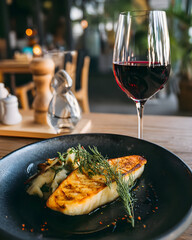 grilled salmon steak