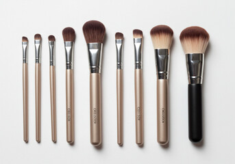 Fototapeta premium Professional makeup brush set for flawless beauty application