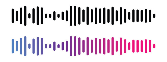 Vibrant Sound Wave Vector Equalizer Illustration. Colorful Abstract Audio Signal Spectrum. Music, Voice, Frequency, Noise, Radio, Podcast, Technology, Digital Visualization Design in eps 10.