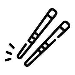 Fototapeta premium Chopstick Pair Line Icon