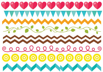 Illustration of collection of decorative borders and dividers