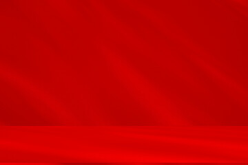 Obraz premium Wall interior background, studio and backdrops show products.with shadow from window color Red background for text insertion and presentation product 