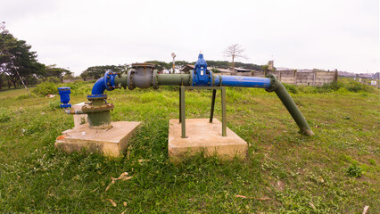 Outdoor Water Pipeline System with Valves and Pressure Control