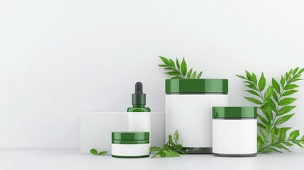 Empty cosmetic containers mockup