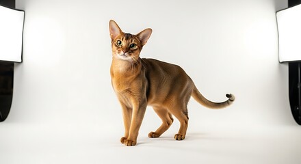 Studio Advertising Concept Featuring Abyssinian Cat Relaxing Naturally.jpeg