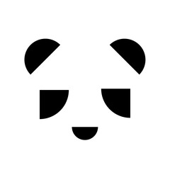 A minimal panda face design using bold black shapes for eyes and ears with a playful smile, symbolizing cuteness, harmony, and simplicity while evoking friendly and approachable vibes. © Puji