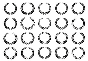 Collection of laurel wreaths for your design project, perfect for logos, awards, and invitations
