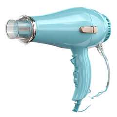 Hairdryer with nozzle, isolated on transparent background