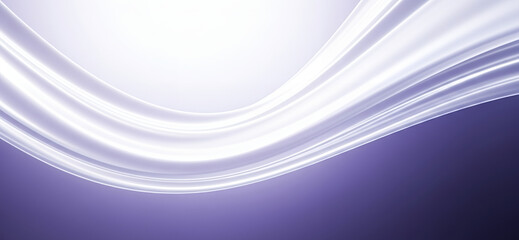 Abstract flowing white wave on a purple background, soft and elegant, enhanced with smooth gradients and luminous curves that create a serene and modern digital impression.