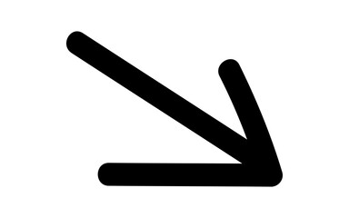 Angled downward arrow vector illustration