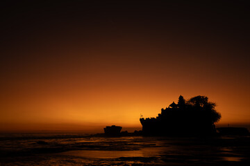 A temple at sunset, Indonesia