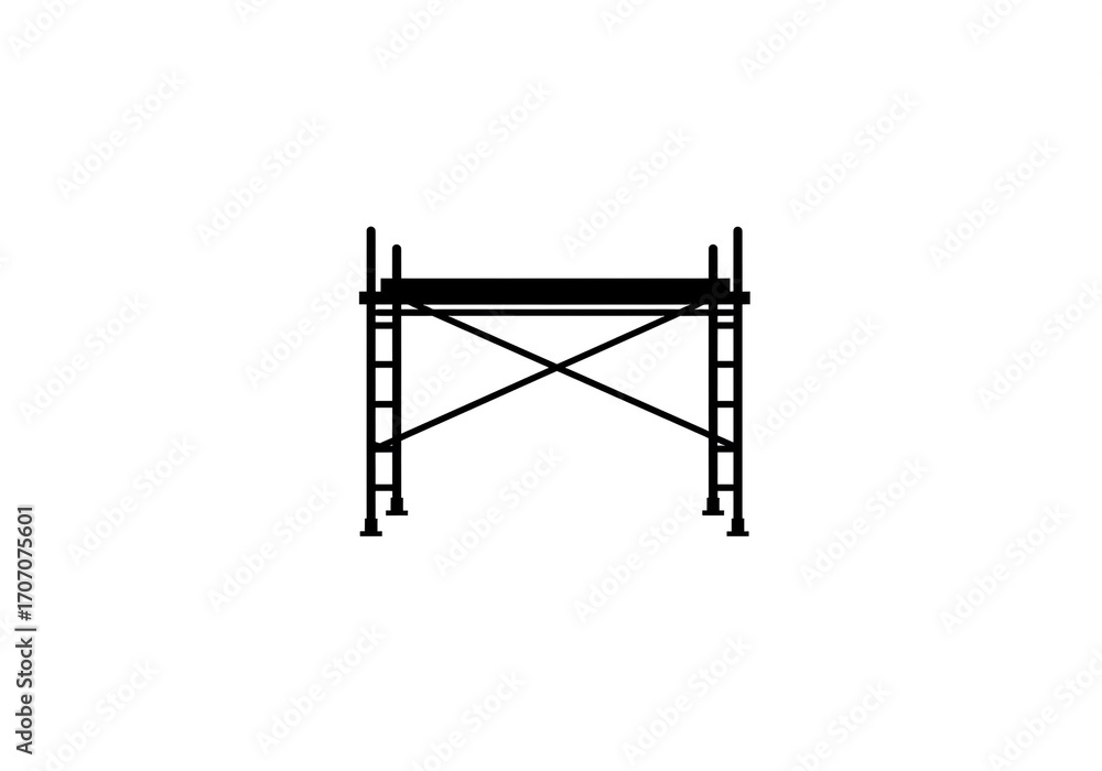 Aufkleber bold scaffolding structure showing construction and building industry framework with strong geometri