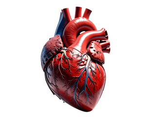 Naklejka premium Human Heart Anatomy Model – Minimal Studio Display