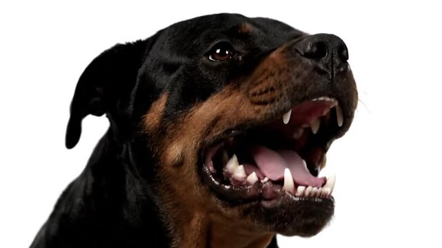 Cinematic Close-Up of a Dog Barking and Growling with an Aggressive Expression
 - Powered by Adobe