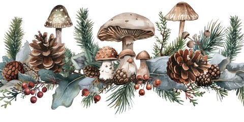 Vintage Harvest. Hand-Drawn Watercolor Pumpkins Set for Autumn Season