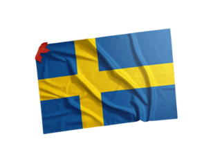  Åland Islands Flag with Pinecones and Autumn Leaves 