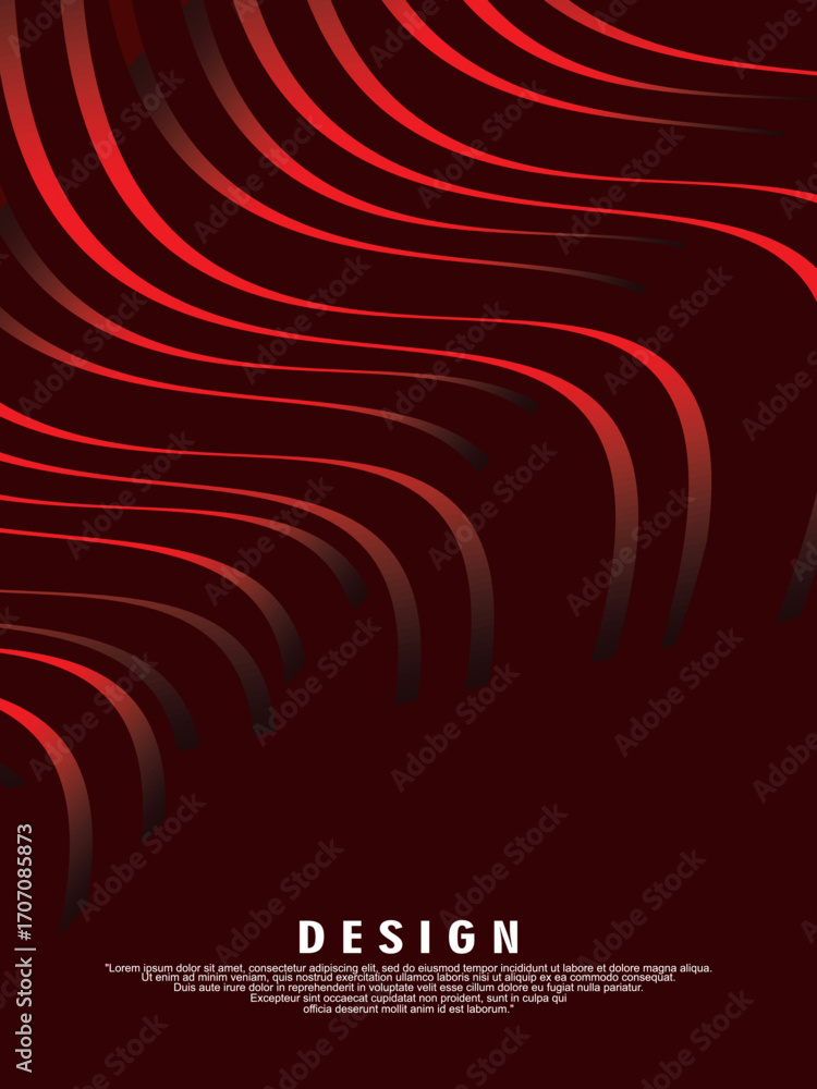 Fototapete premium background design with diagonal gradient red lines pattern. vertical vector template for dig