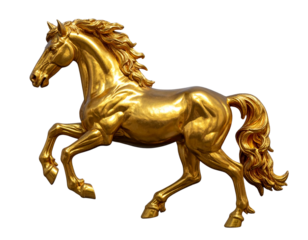  Elegant Golden Horse – Side Perspective