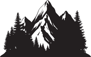Scenic wilderness landscape showcasing mountains and tall conifer trees