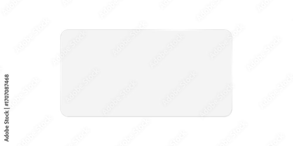 Poster transparent glass card with rounded corners, glassmorphism ui element on alpha background