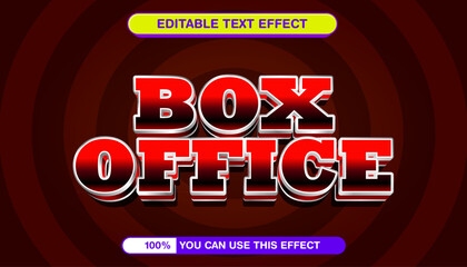 Cinematic 3D glossy red text effect with a bold metallic chrome border, an editable vector graphic template for headlines and titles