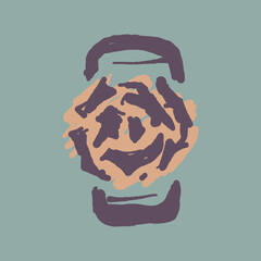 Raw Hand Drawn Floral Garden Badge Logo Emblem