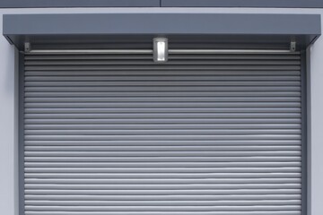 Modern Closed Roller Shutter with Light for Home Security Premium Protection and Privacy Concept for Confident Lifestyle and Advertising Campaigns