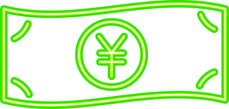 Neon Green Money Icon