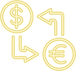 Neon Style Finance US Dollar and Euro Exchange