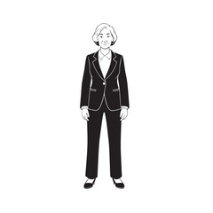 Old people black and white illustration vector image simple minimalist artwork design template
