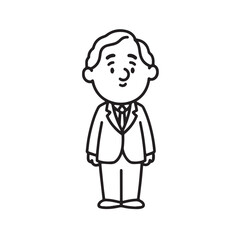 Old people black and white illustration vector image simple minimalist artwork design template
