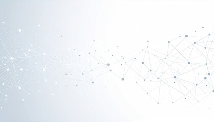 Geometric network with connected dots and lines on a faded white-to-blue gradient background, evoking technology and connectivity