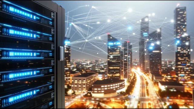 Data centers securely store large city data.