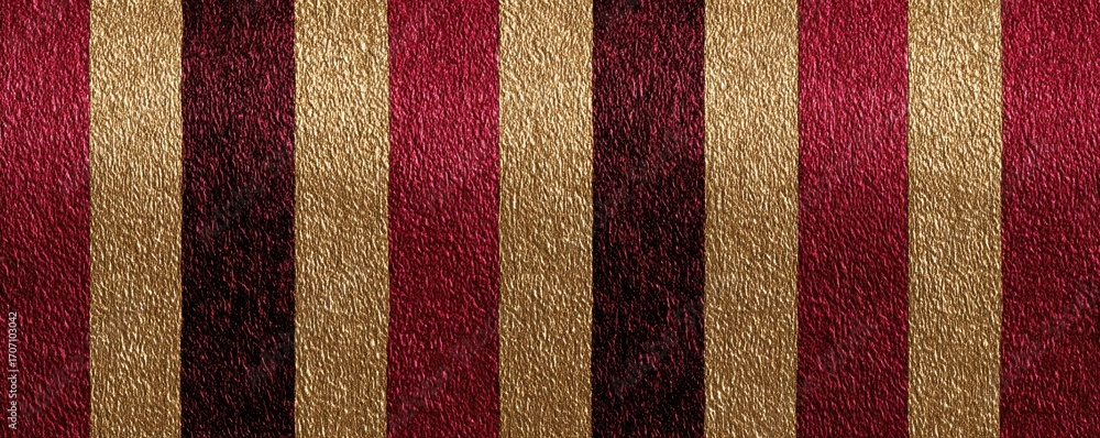 Poster seamless colorful pattern with red and gold vertical textured stripes