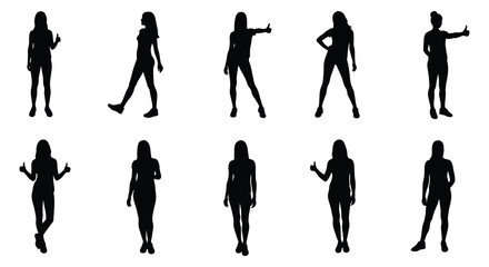Silhouette Collection Diverse Women Poses Fitness